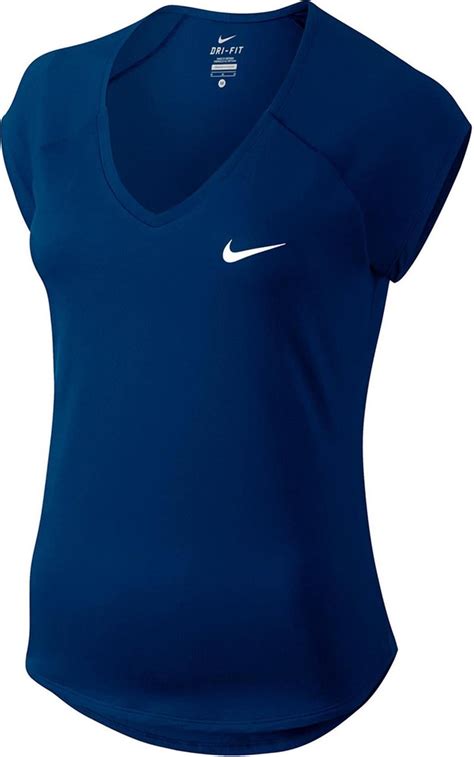 nike tennisshirt dames blauw